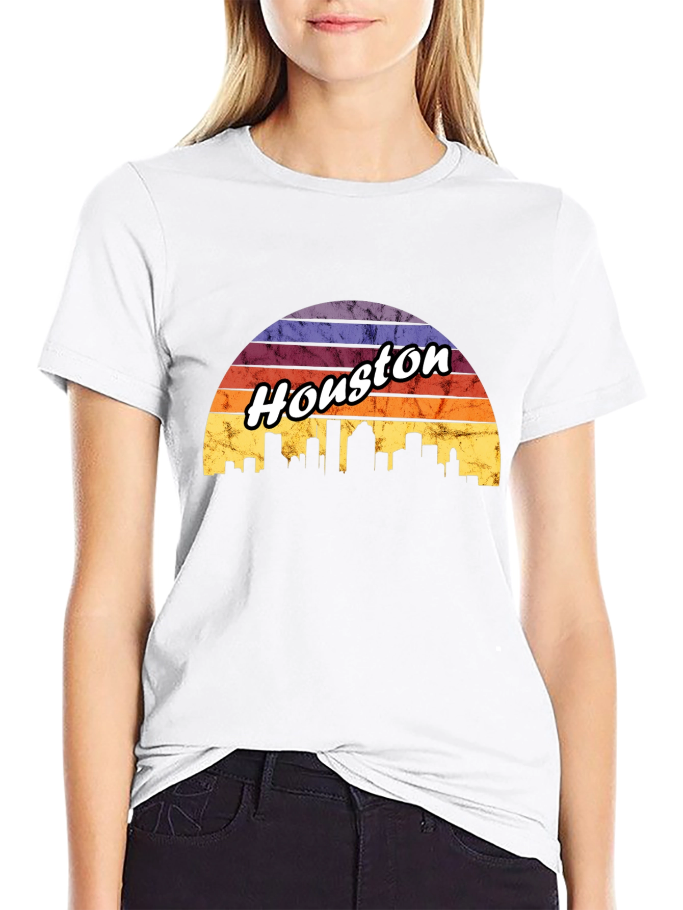Houston Skyline Retro T-Shirt