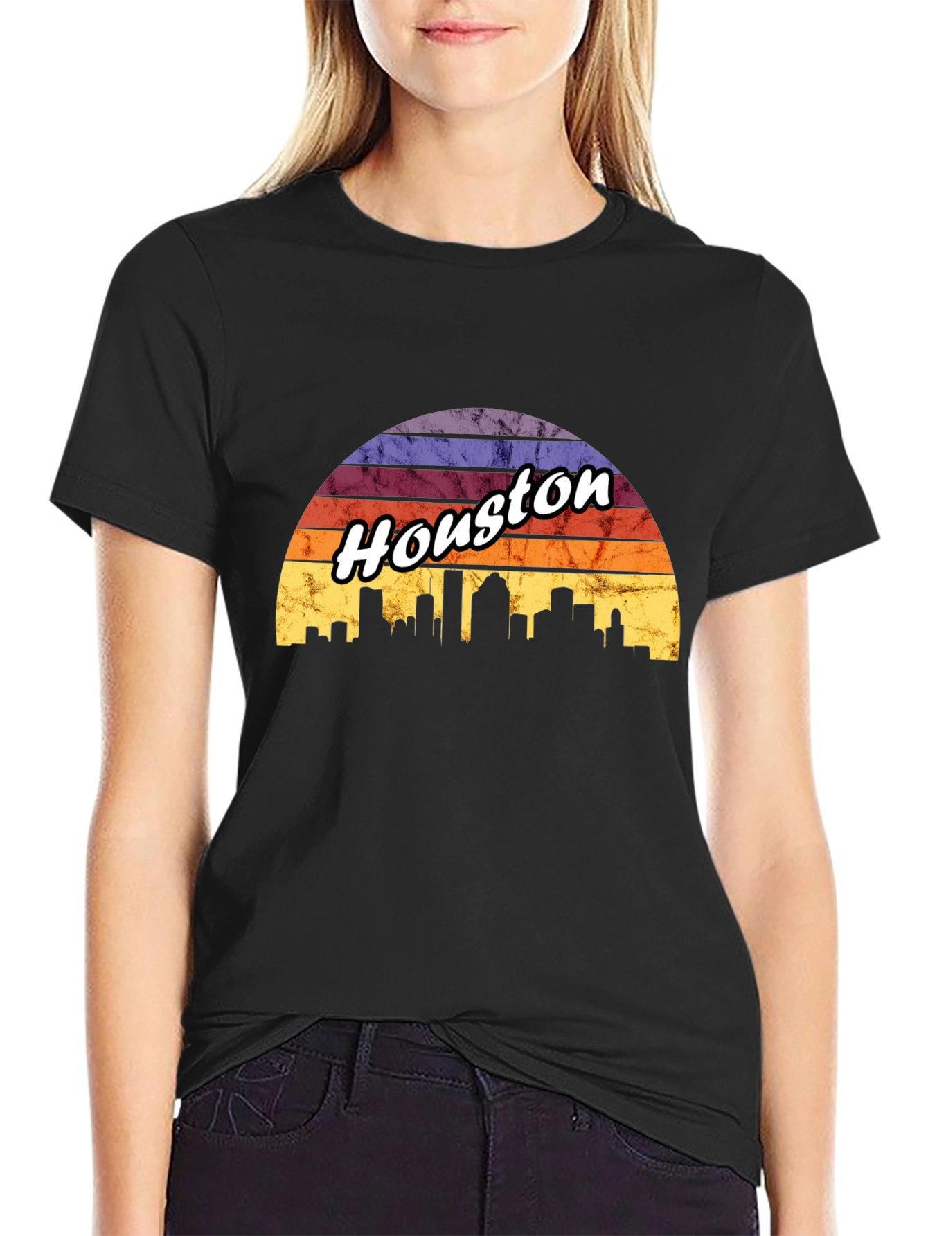 Houston Skyline Retro T-Shirt