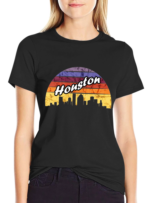 Houston Skyline Retro T-Shirt