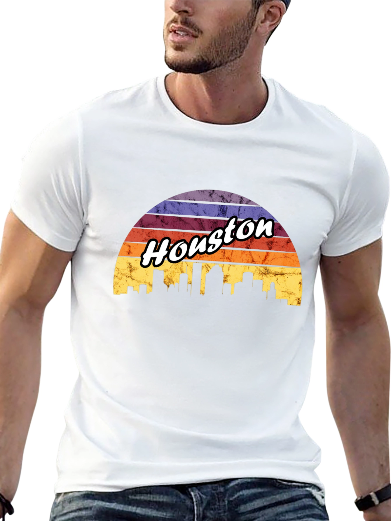 Houston Skyline Retro T-Shirt