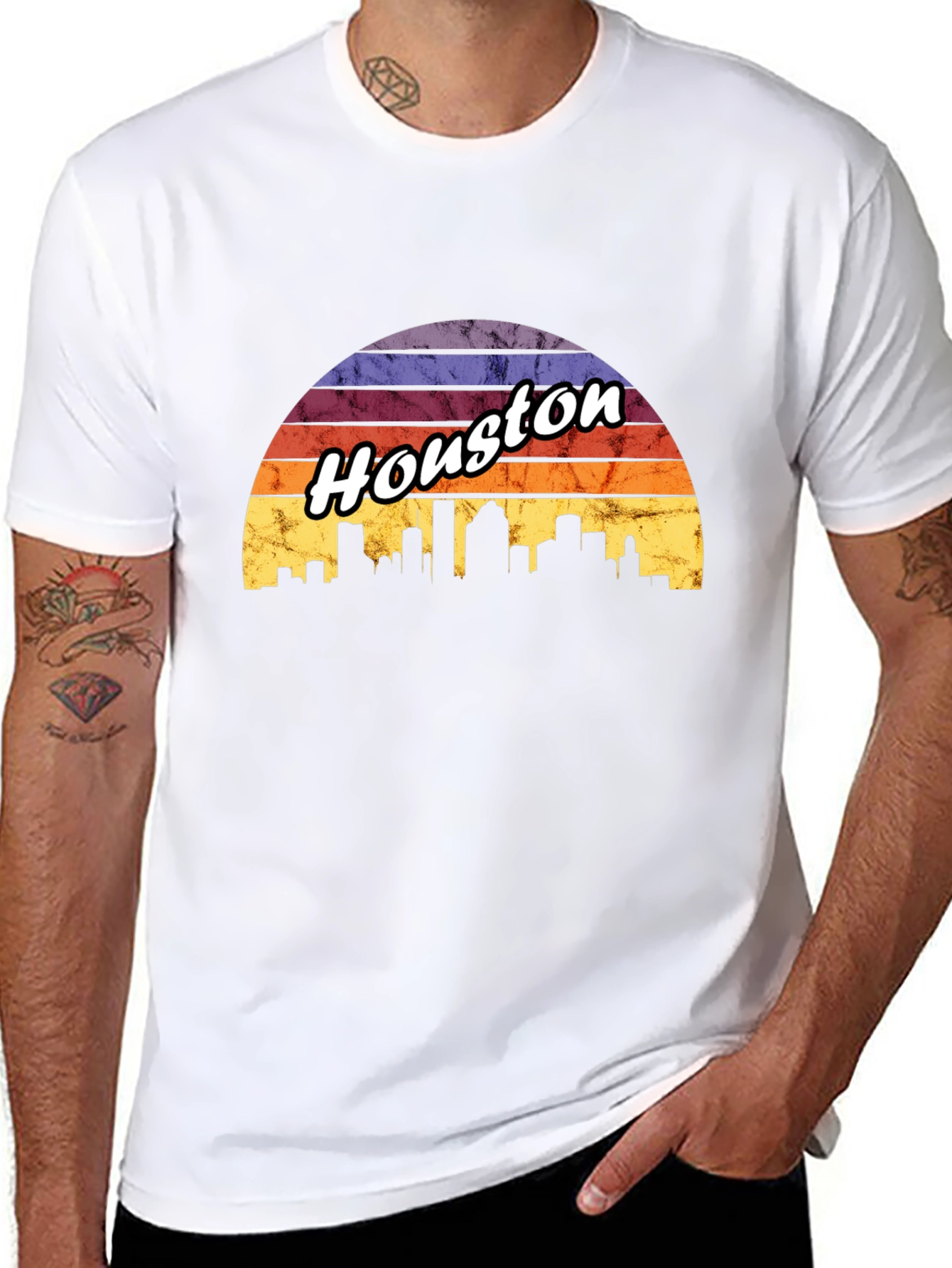 Houston Skyline Retro T-Shirt