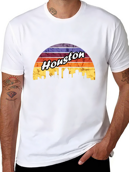 Houston Skyline Retro T-Shirt