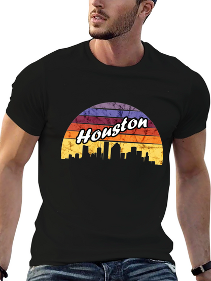 Houston Skyline Retro T-Shirt