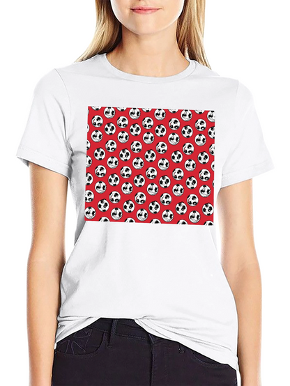 Panda Soccer Ball Pattern Mens Black T-Shirt