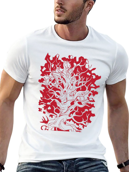 Red Tree Graphic Black T-Shirt