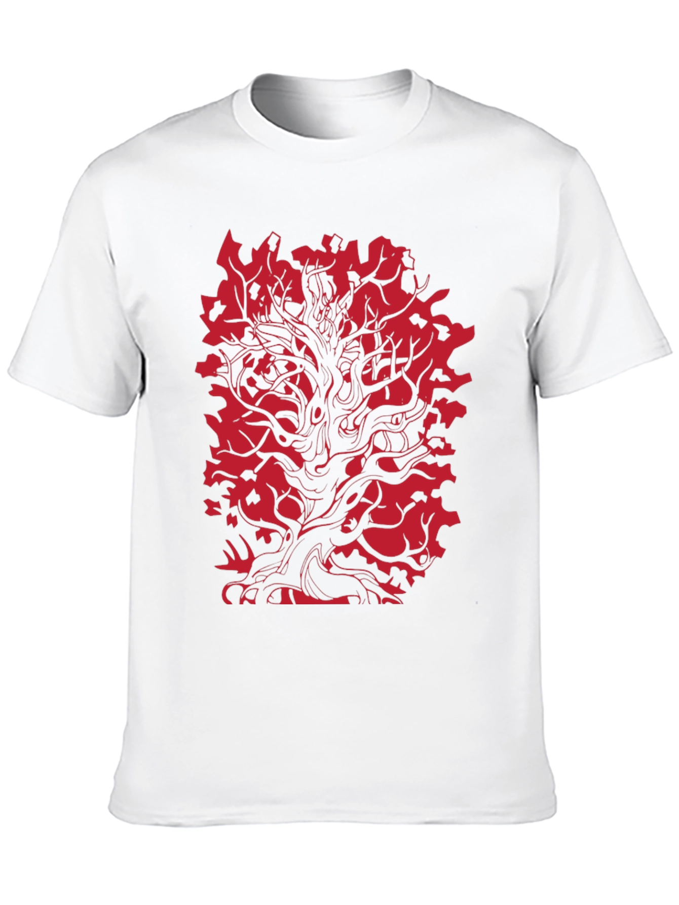 Red Tree Graphic Black T-Shirt