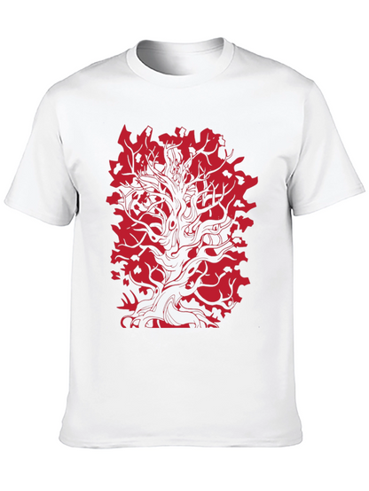 Red Tree Graphic Black T-Shirt