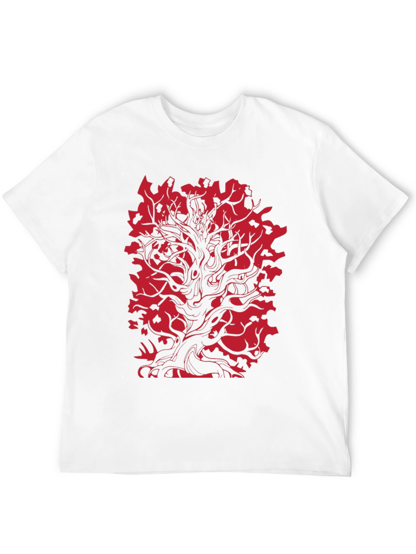 Red Tree Graphic Black T-Shirt