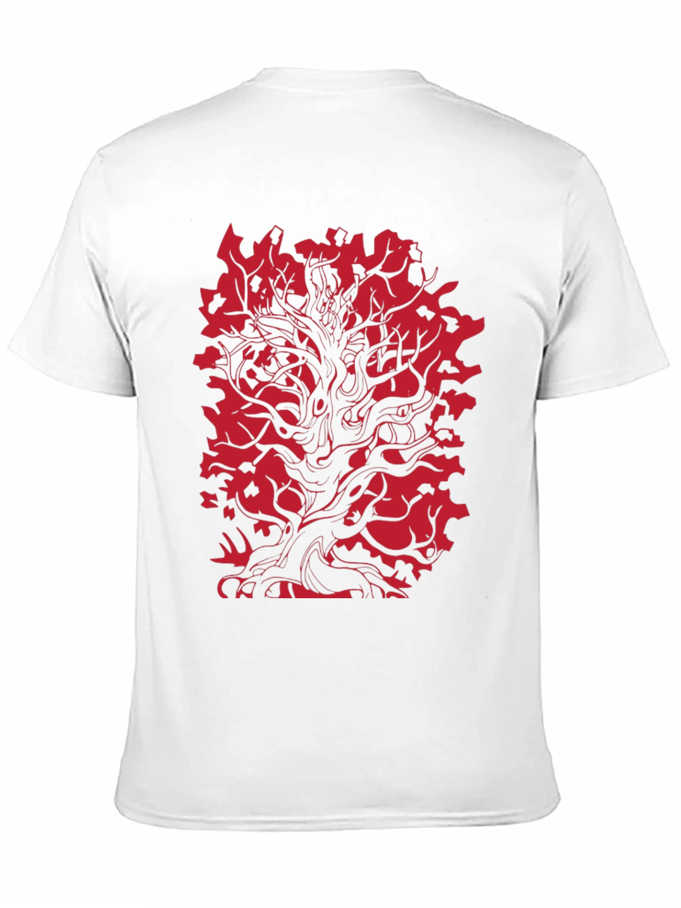 Red Tree Graphic Black T-Shirt
