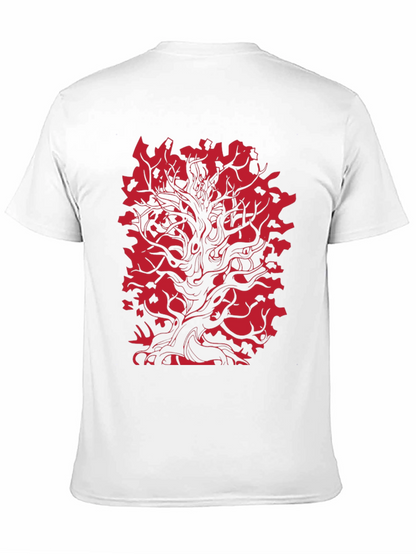 Red Tree Graphic Black T-Shirt