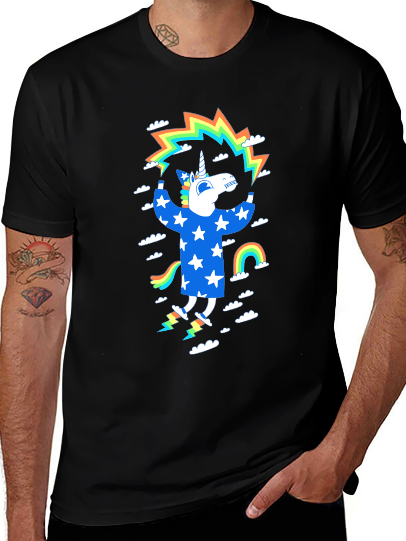Unicorn Rainbow Star Graphic Tee
