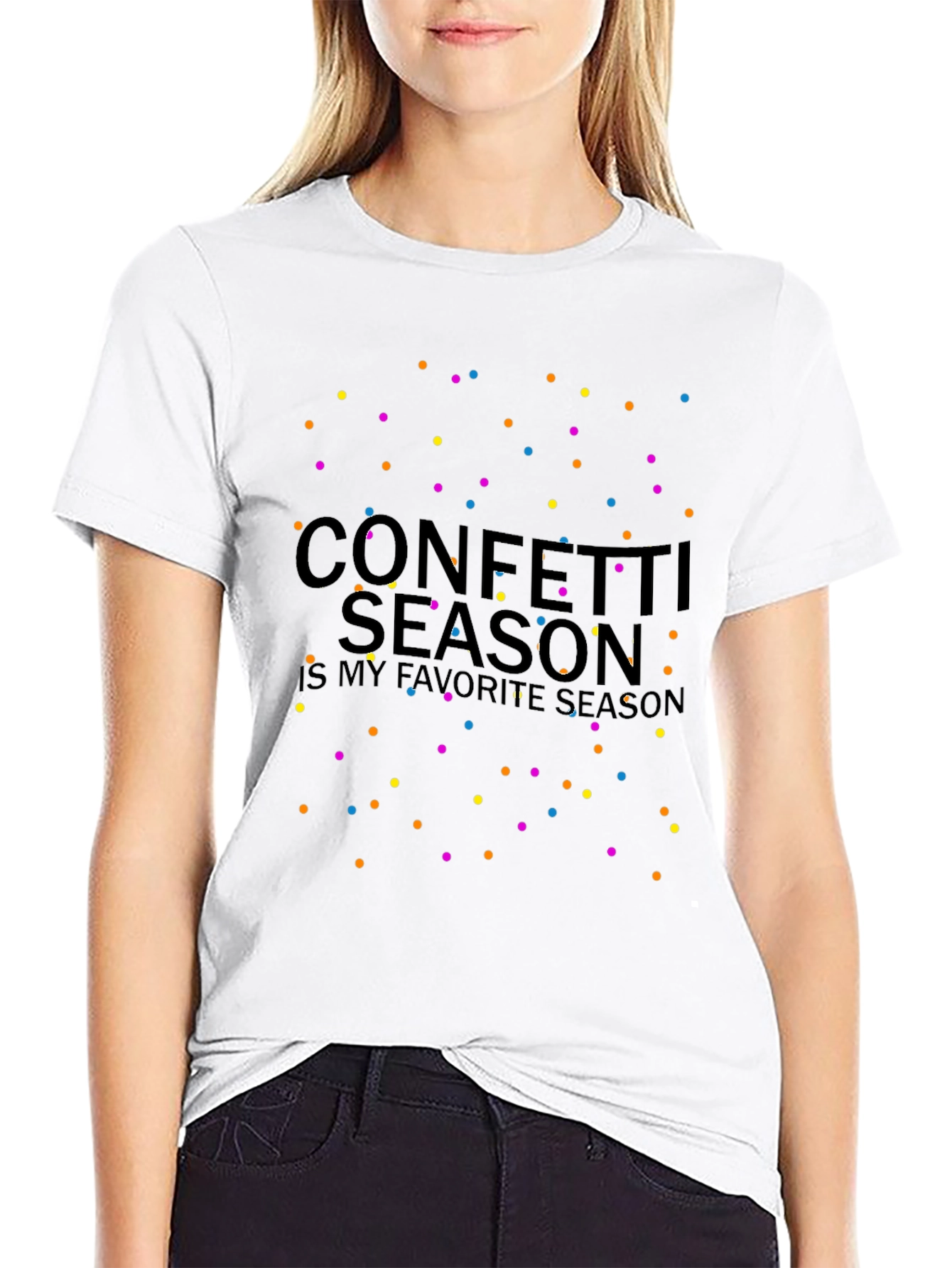 Confetti Season Black Graphic Tee