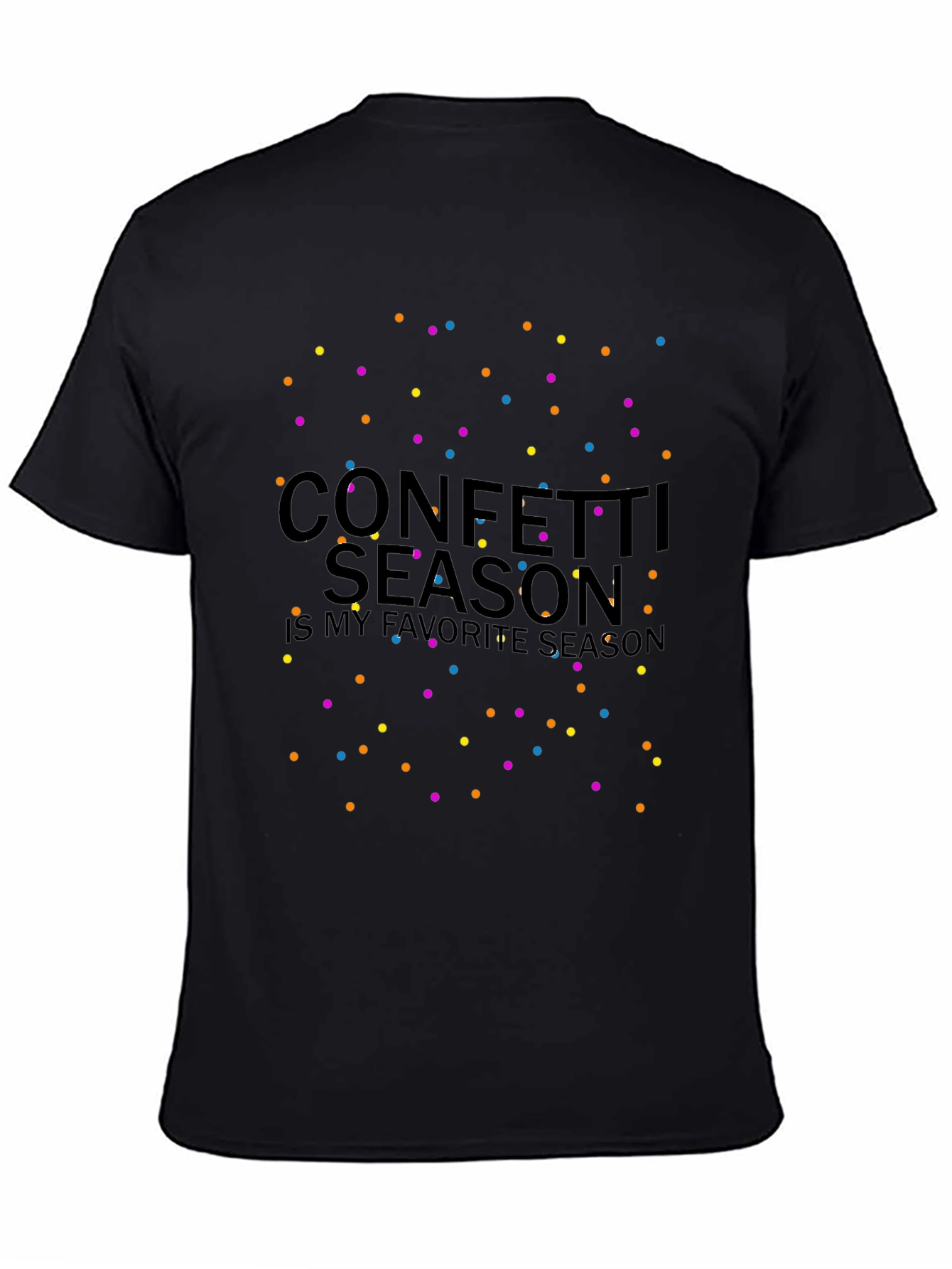Confetti Season Black Graphic Tee