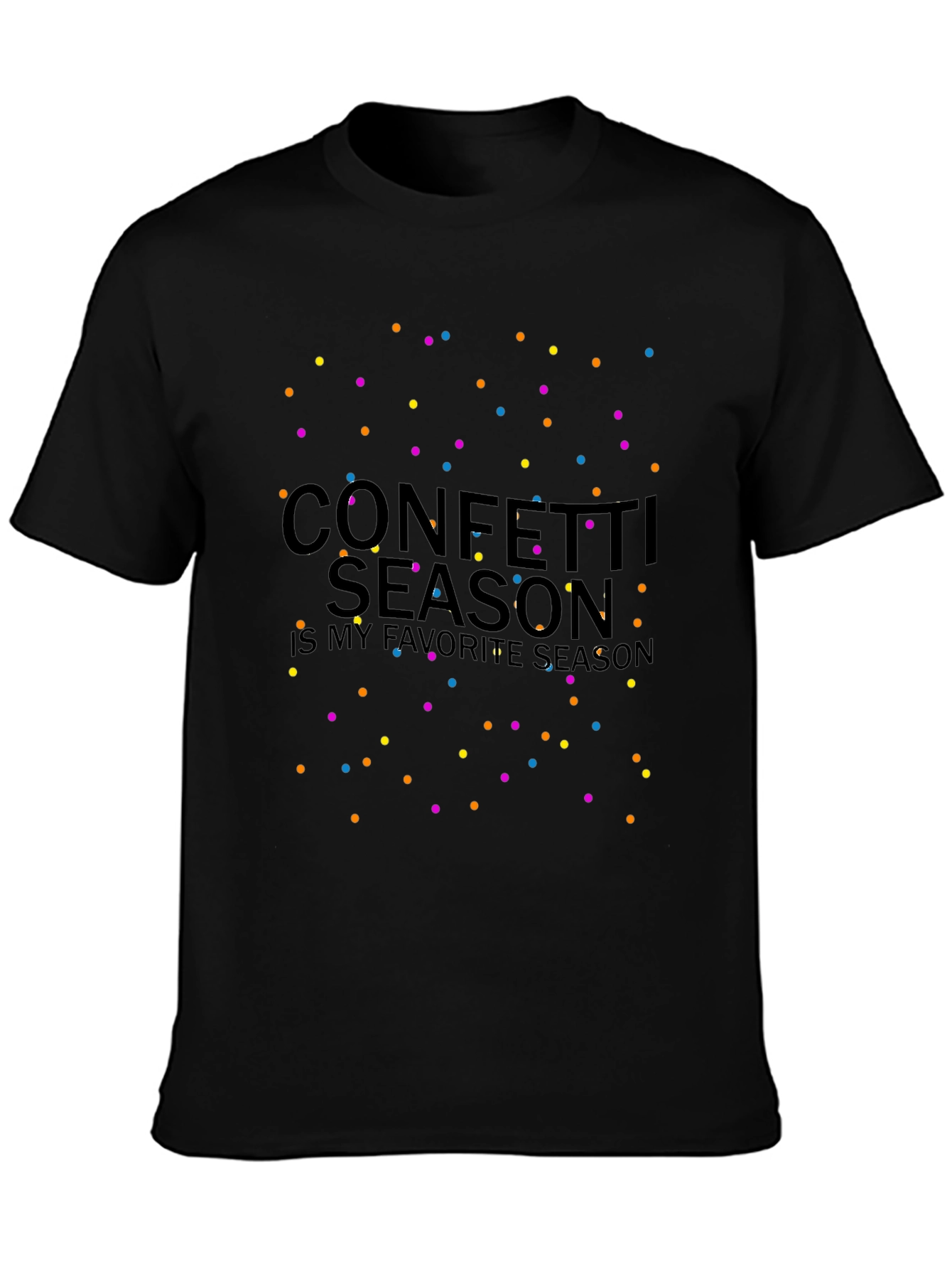 Confetti Season Black Graphic Tee