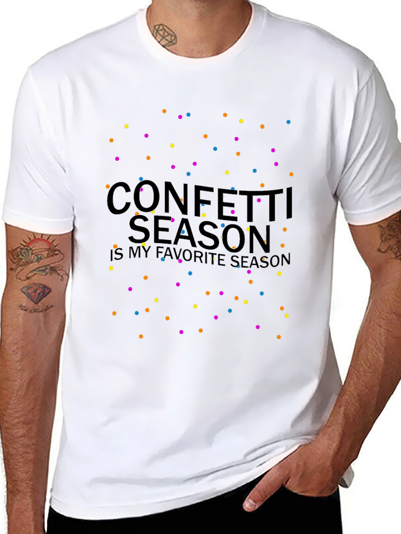 Confetti Season Black Graphic Tee