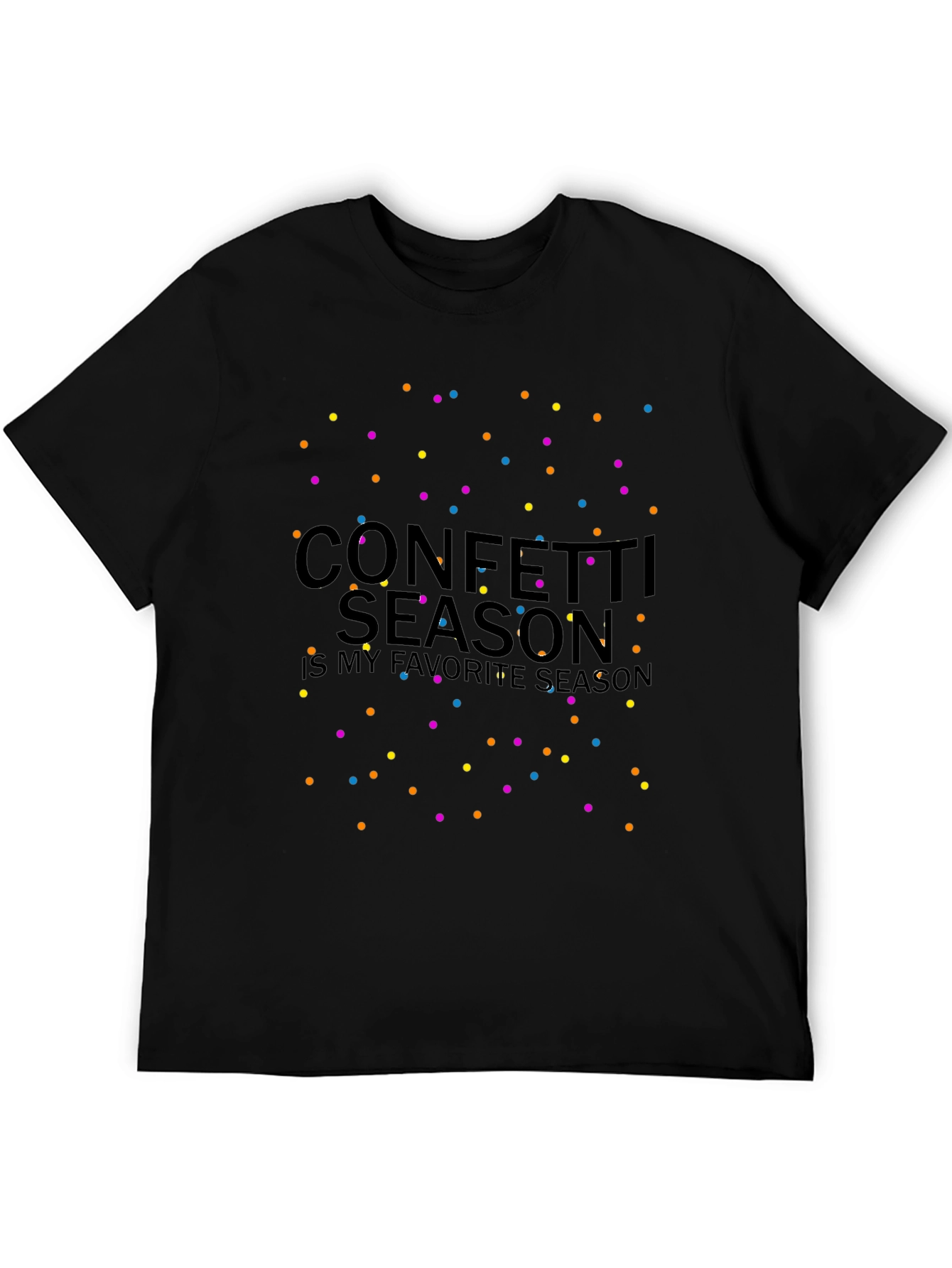 Confetti Season Black Graphic Tee