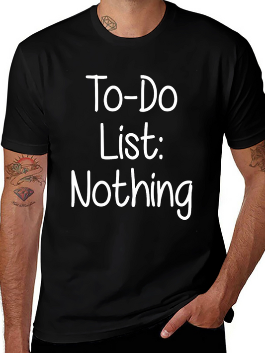 Funny To-Do List Graphic Tee - Black Casual T-Shirt