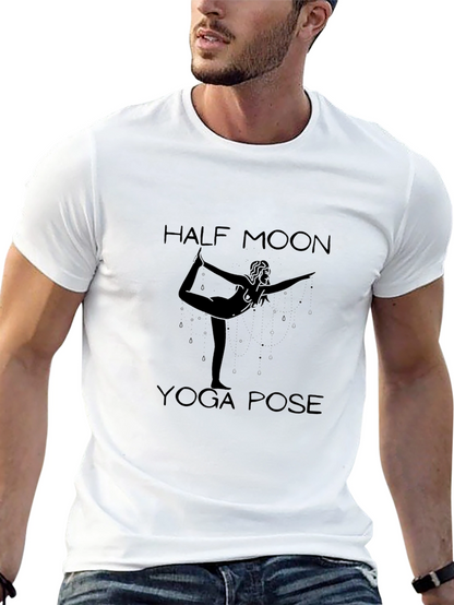 Half Moon Yoga Pose Black Graphic Tee