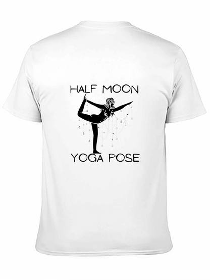 Half Moon Yoga Pose Black Graphic Tee