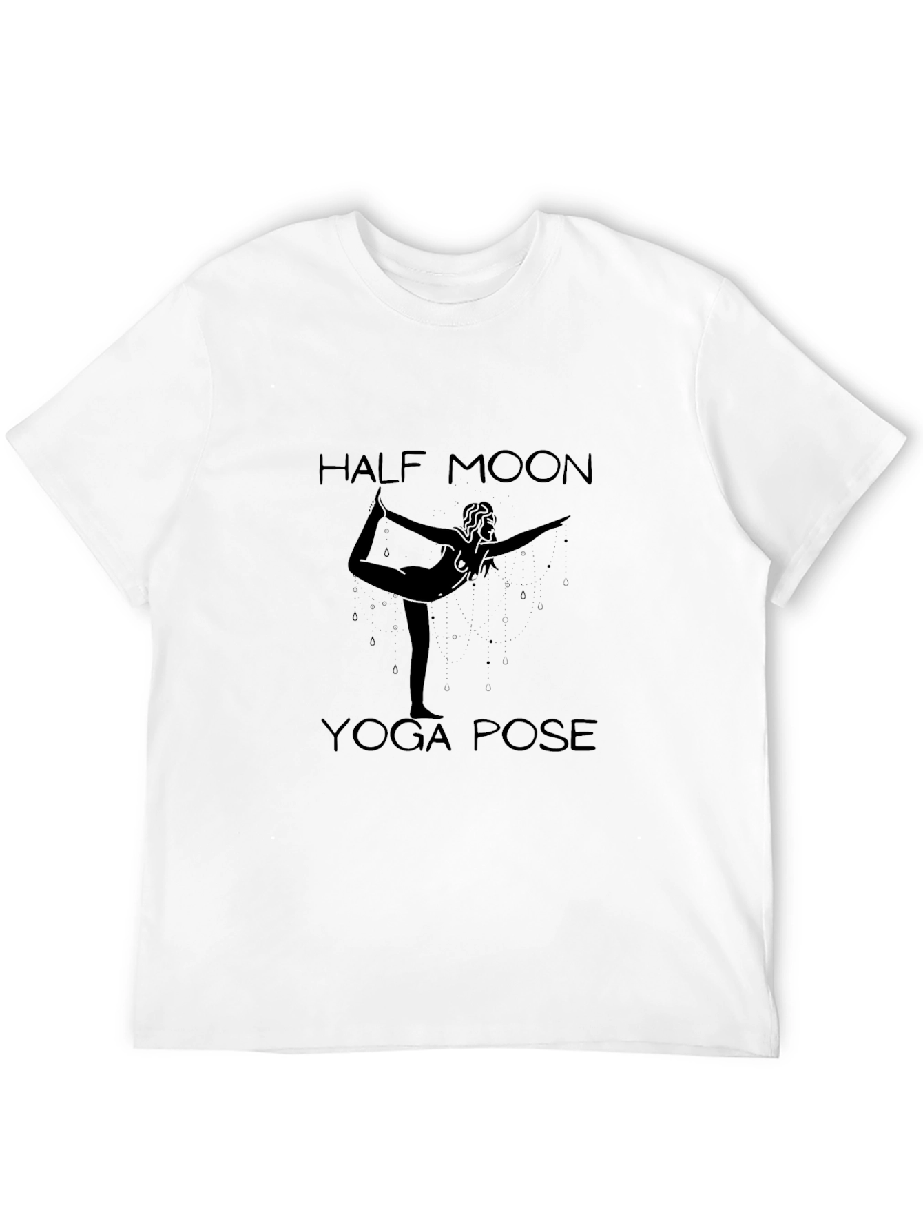 Half Moon Yoga Pose Black Graphic Tee