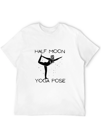 Half Moon Yoga Pose Black Graphic Tee