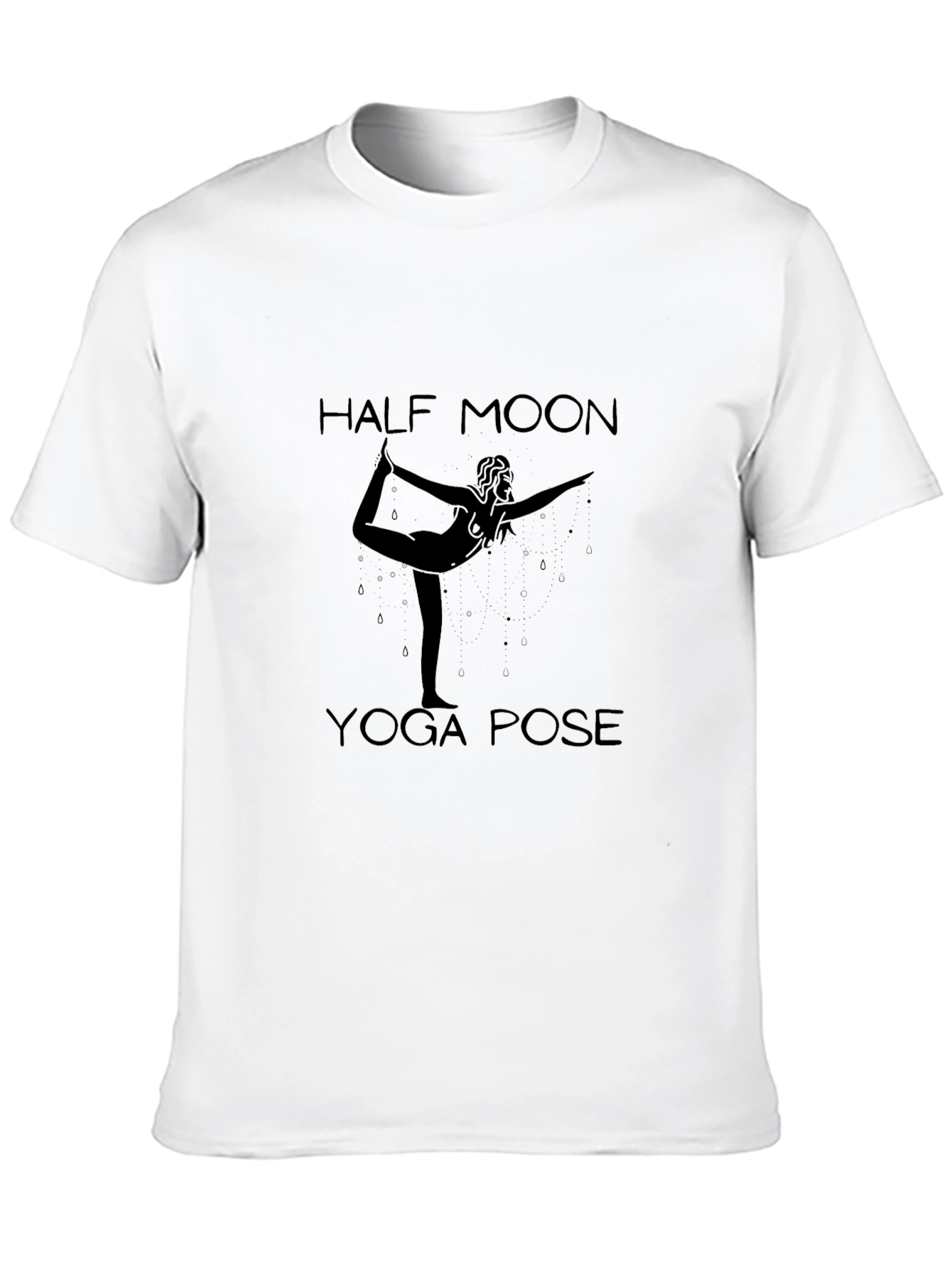 Half Moon Yoga Pose Black Graphic Tee