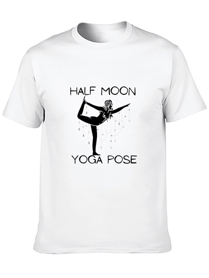 Half Moon Yoga Pose Black Graphic Tee