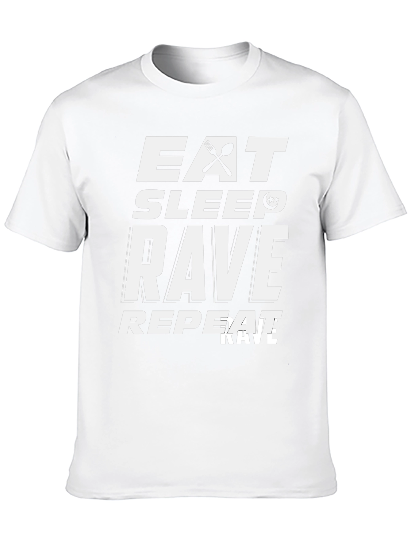Eat Sleep Rave Repeat Graphic Tee - Black