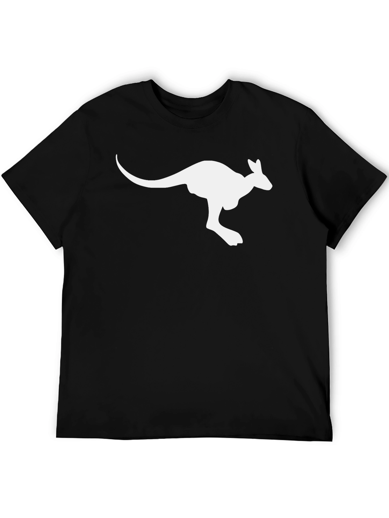 Kangaroo Graphic Tee - Black Cotton Comfort