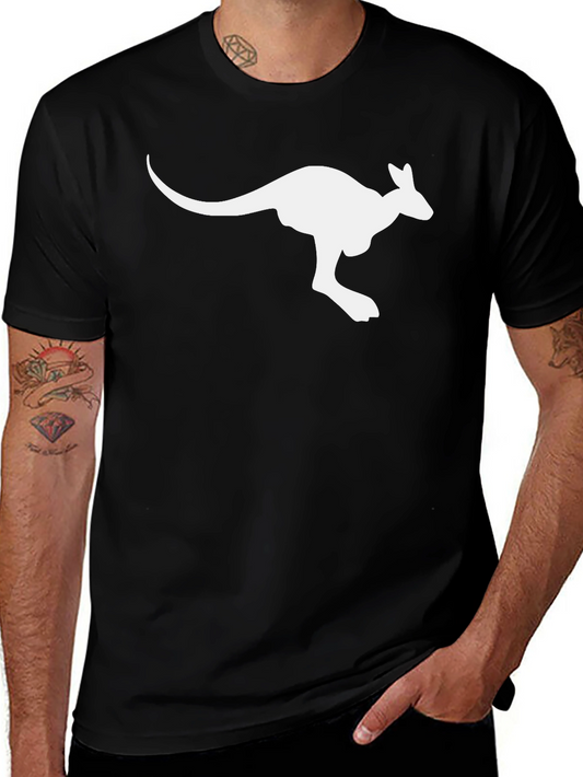 Kangaroo Graphic Tee - Black Cotton Comfort