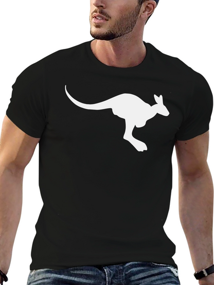 Kangaroo Graphic Tee - Black Cotton Comfort