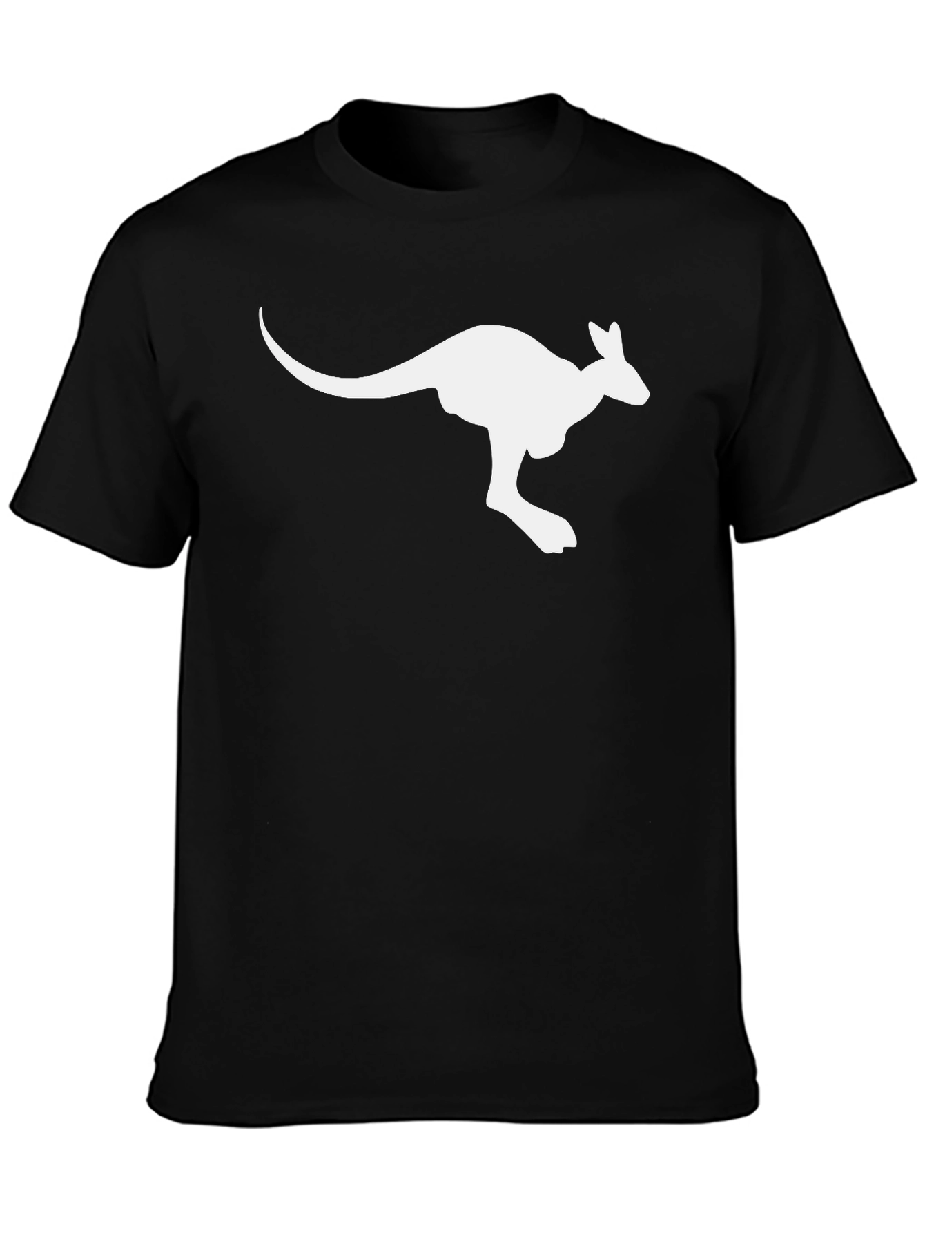 Kangaroo Graphic Tee - Black Cotton Comfort