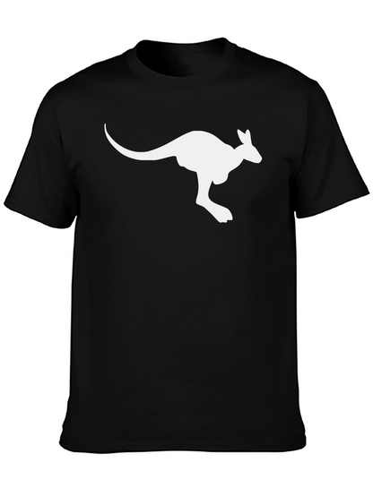 Kangaroo Graphic Tee - Black Cotton Comfort