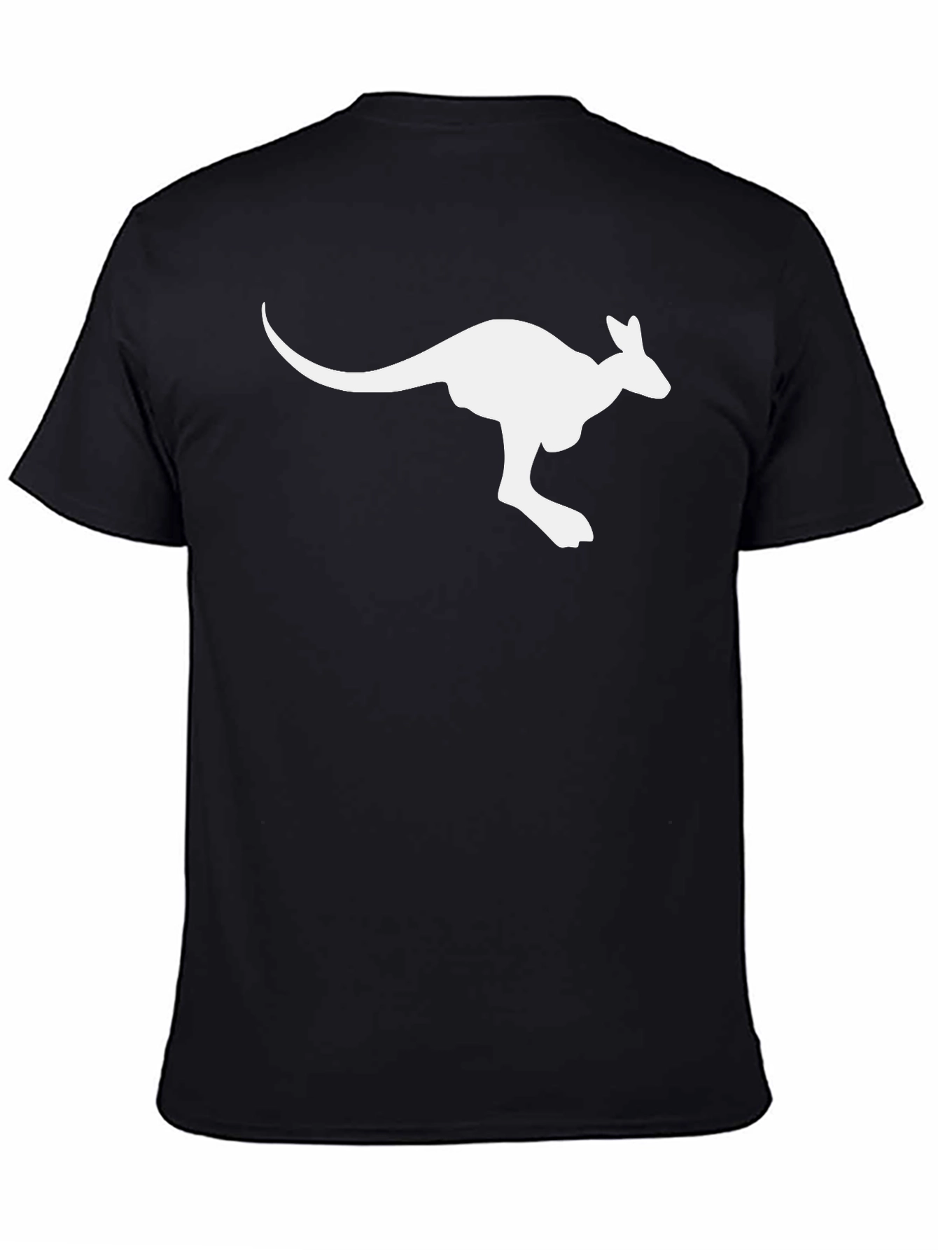 Kangaroo Graphic Tee - Black Cotton Comfort