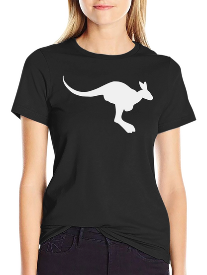Kangaroo Graphic Tee - Black Cotton Comfort