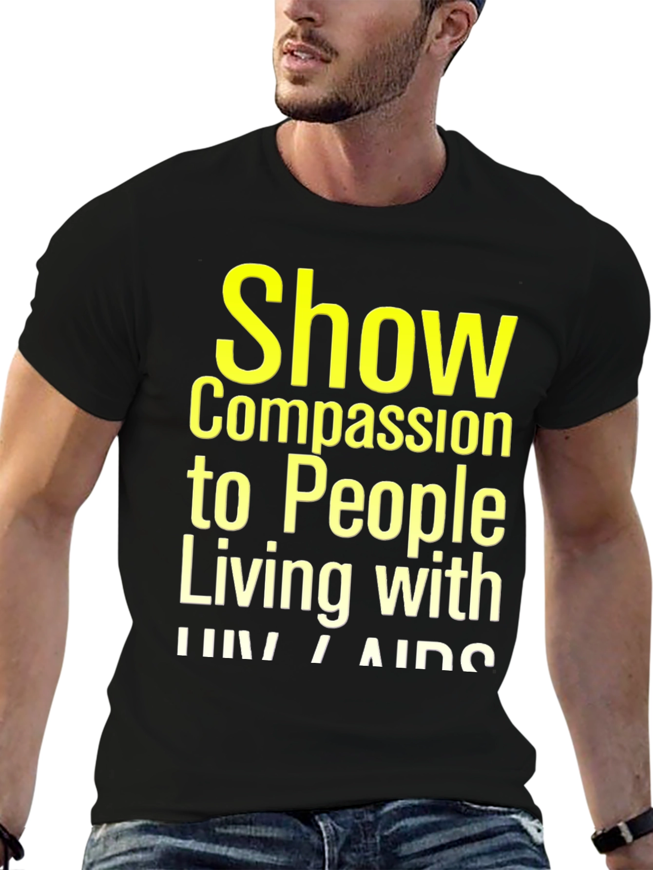 Compassion HIV/AIDS Awareness Black T-Shirt