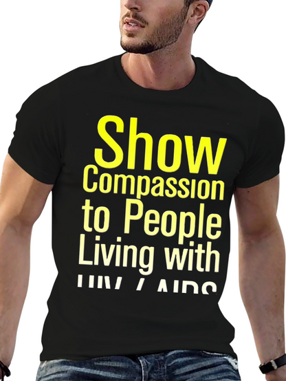 Compassion HIV/AIDS Awareness Black T-Shirt