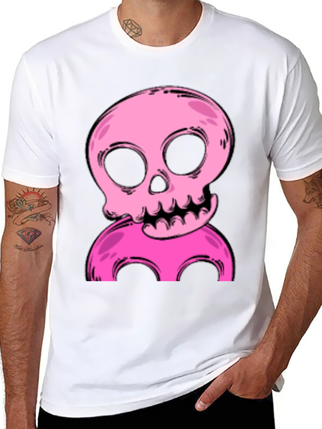Pink Skull Graphic T-Shirt - Unique Design