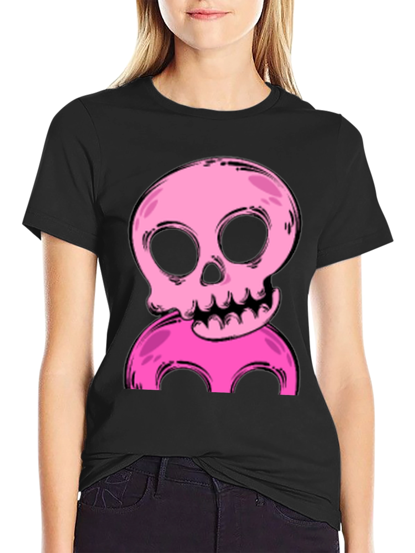 Pink Skull Graphic T-Shirt - Unique Design