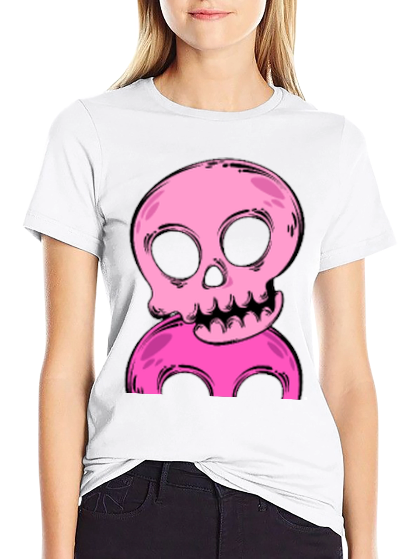 Pink Skull Graphic T-Shirt - Unique Design