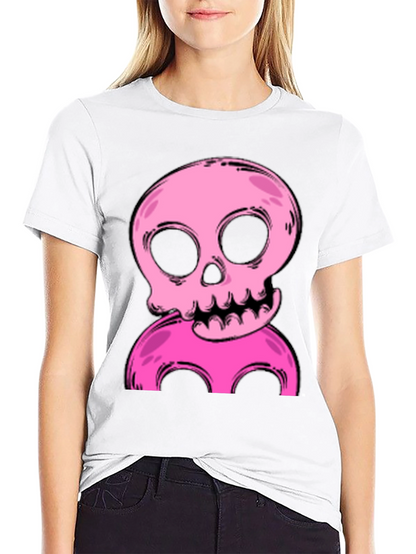 Pink Skull Graphic T-Shirt - Unique Design