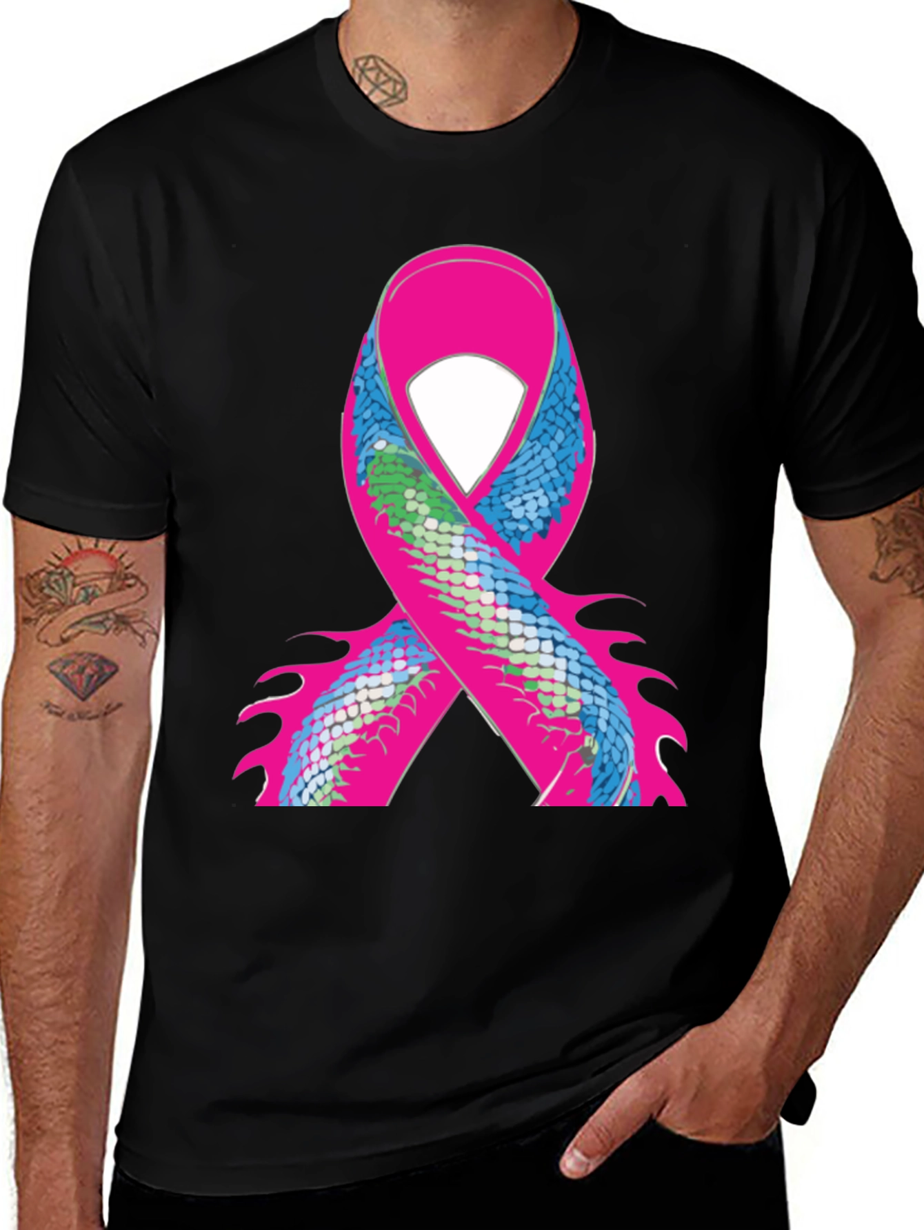 Ribbon Scale Graphic Black T-Shirt