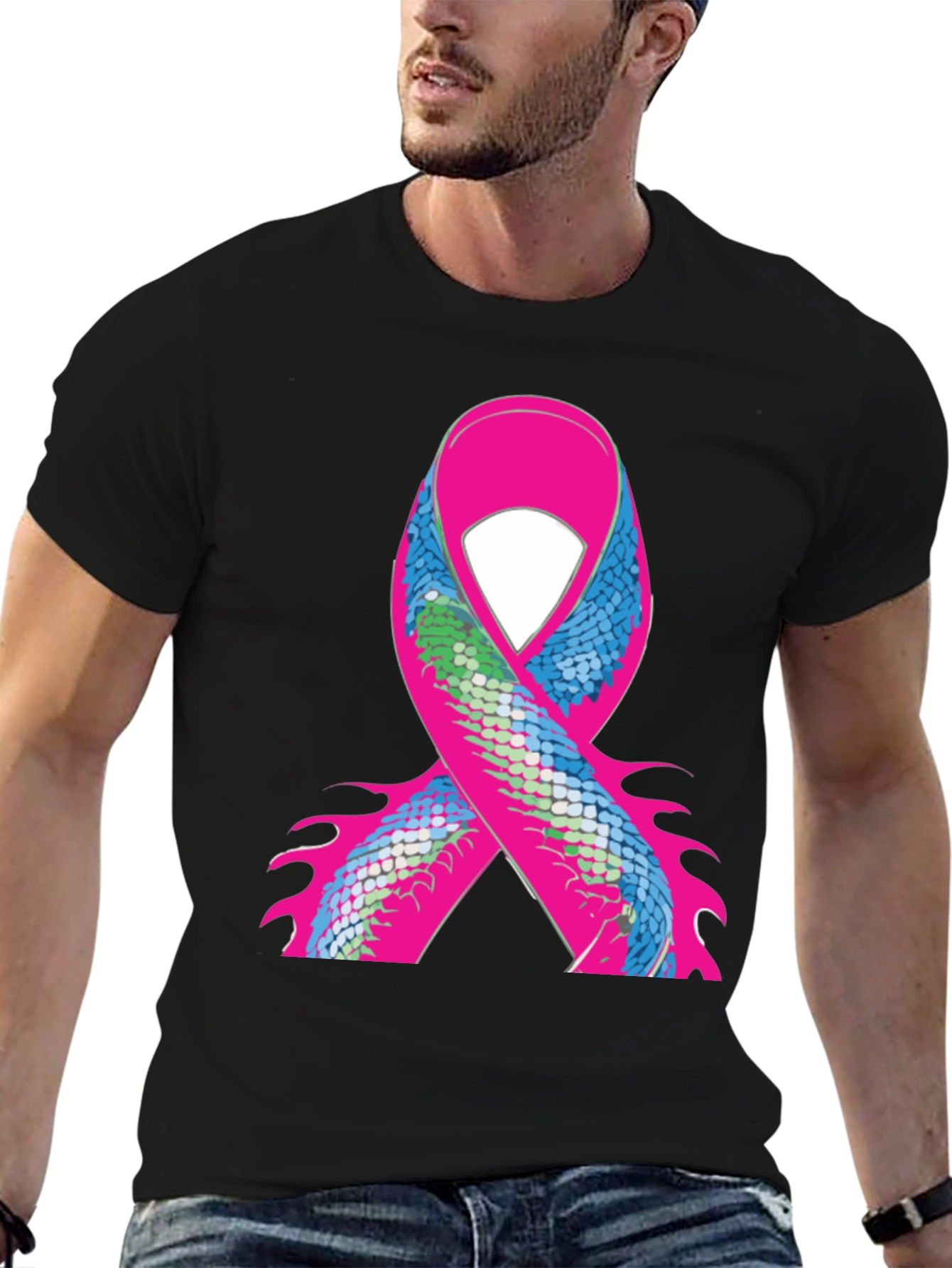 Ribbon Scale Graphic Black T-Shirt