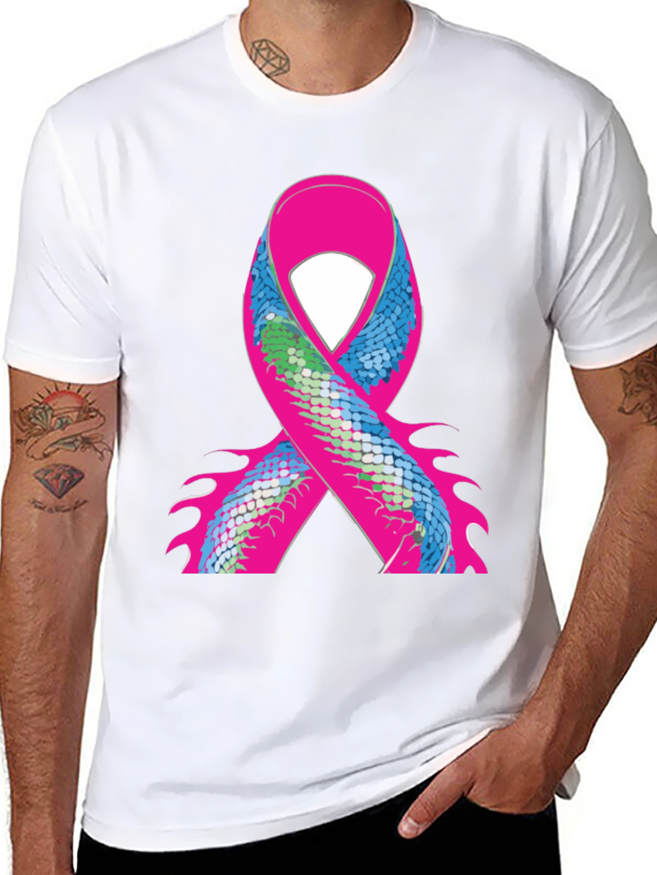 Ribbon Scale Graphic Black T-Shirt