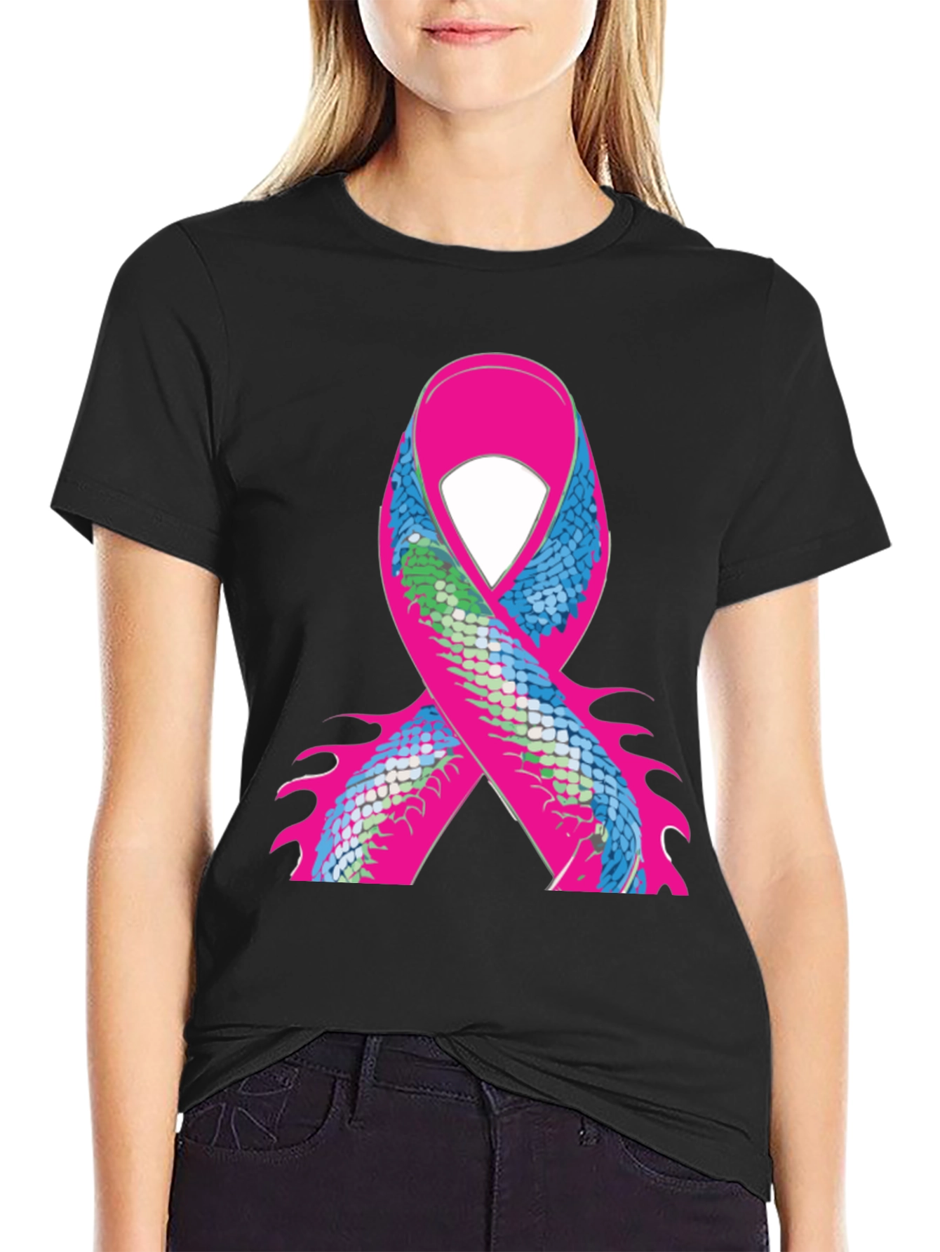 Ribbon Scale Graphic Black T-Shirt