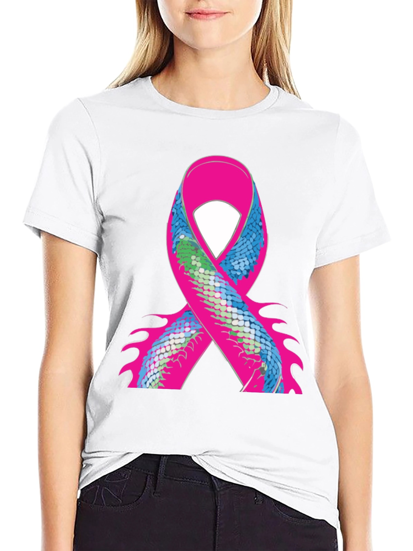 Ribbon Scale Graphic Black T-Shirt