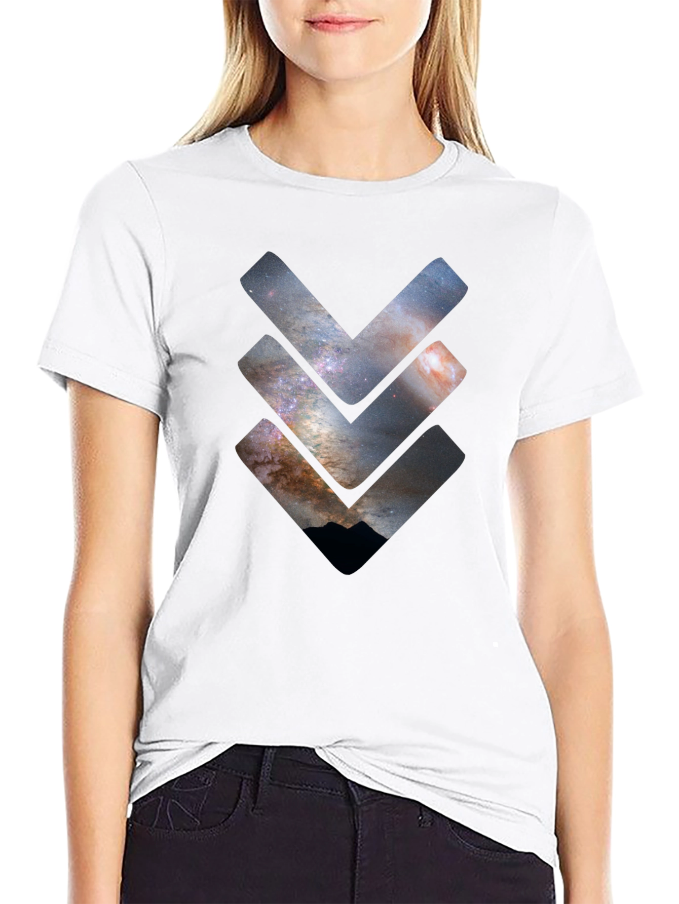 Cosmic Arrow T-Shirt - Galaxy Print Design