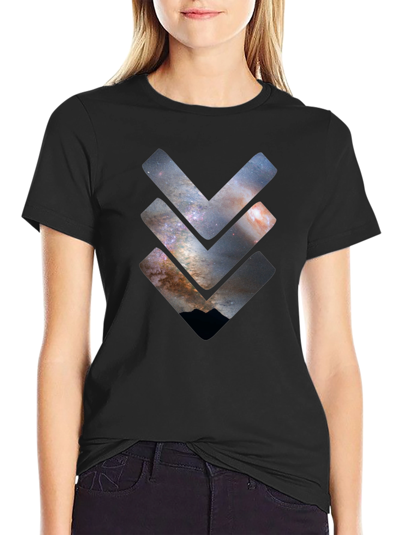 Cosmic Arrow T-Shirt - Galaxy Print Design