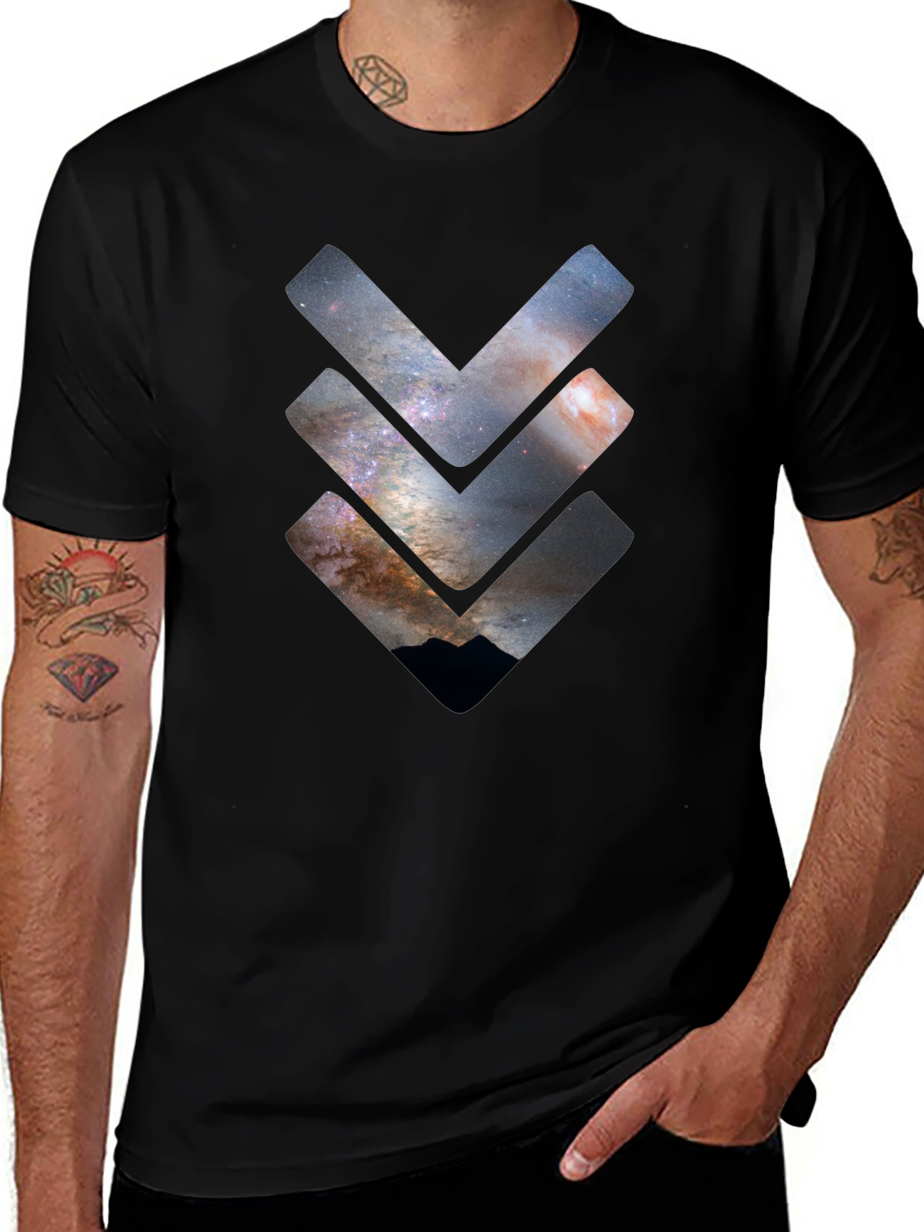 Cosmic Arrow T-Shirt - Galaxy Print Design
