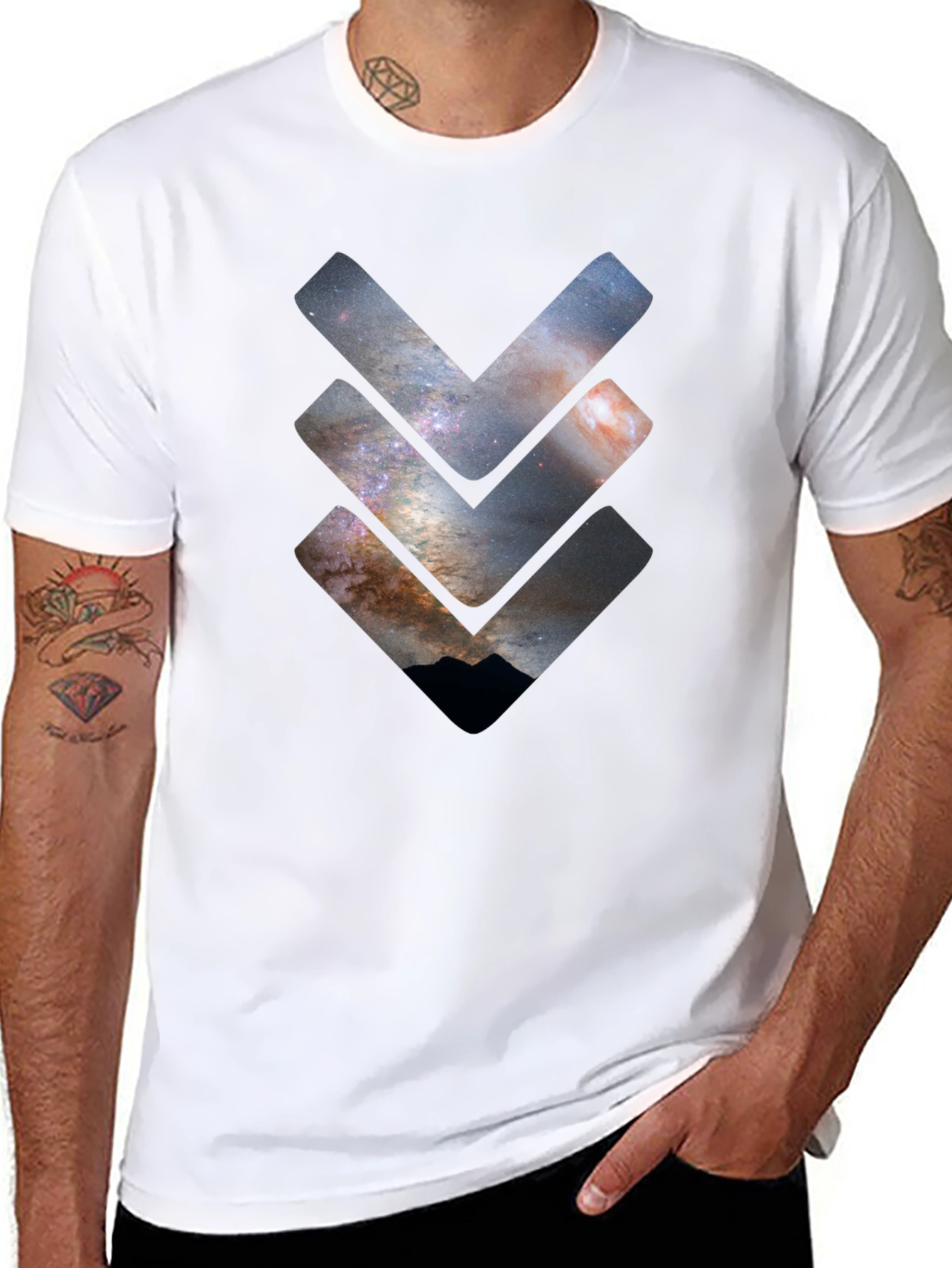 Cosmic Arrow T-Shirt - Galaxy Print Design
